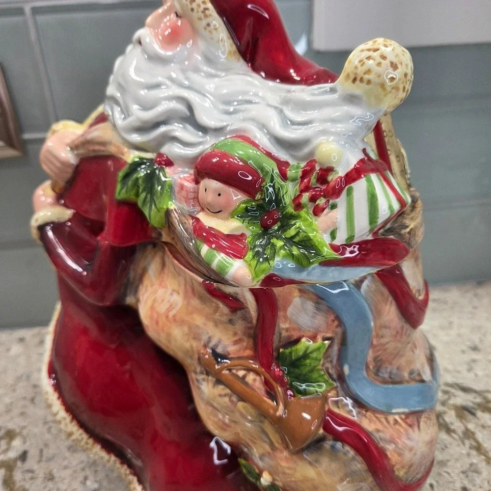 Certified International Enchanted Santa Cookie Jar Susan Winget Christmas Decor
